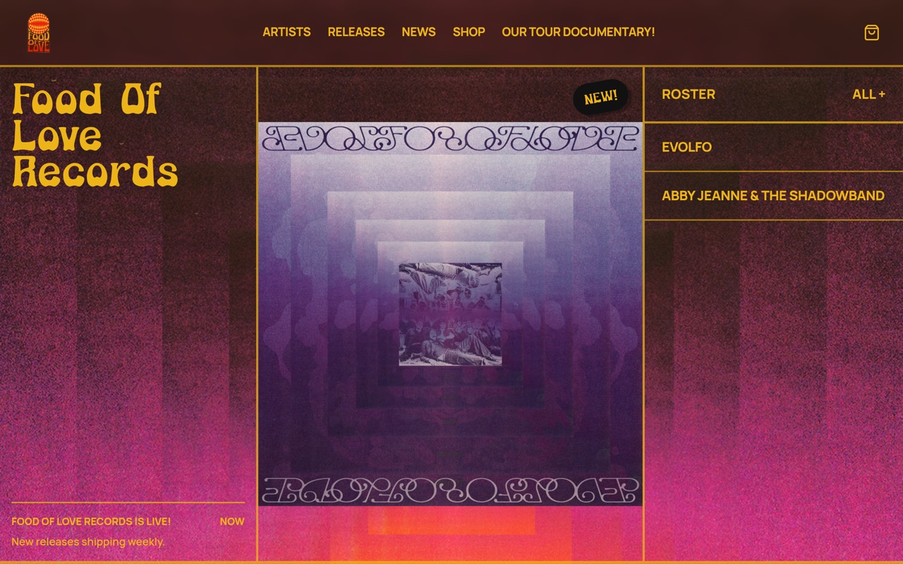 Food of Love Records website screenshot